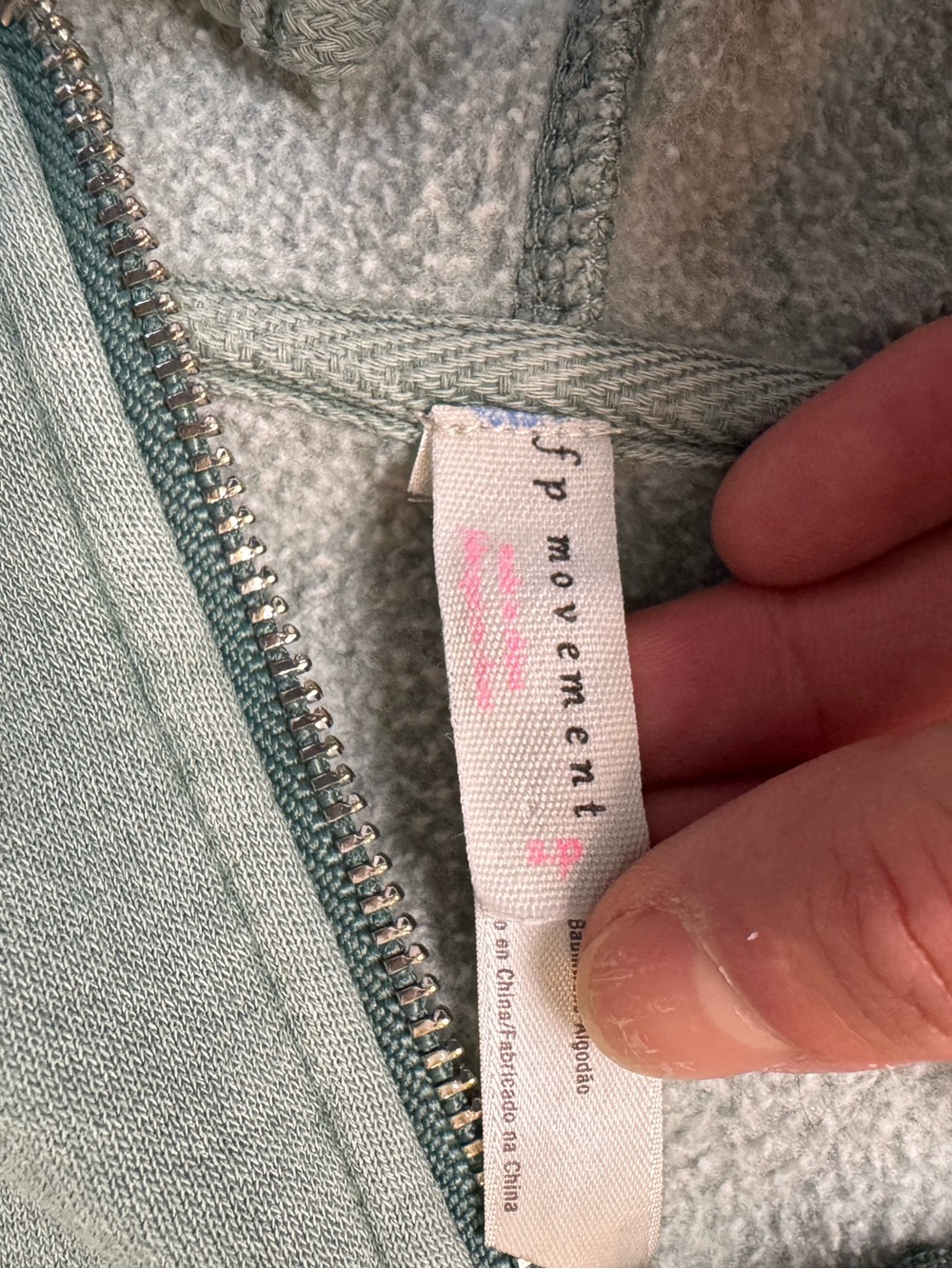 Free People Sage Green Half-Zip Hooded Sweatshirt - Picture 5 of 5